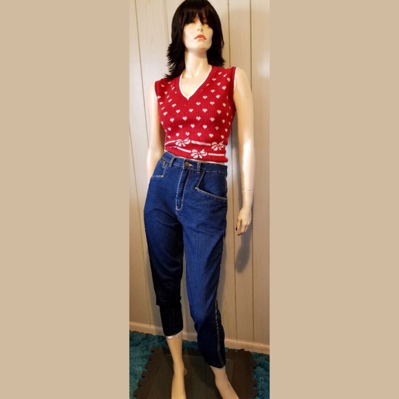 💋Vintage 80s PS GITANO High Waisted Blue Jeans wOw! - Picture 6 of 8